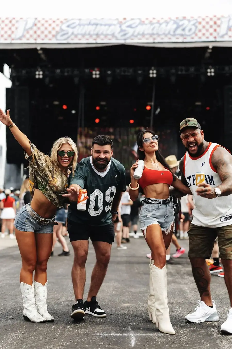 Julian Marquez with friends at the 1st Phorm Summer Smash festival